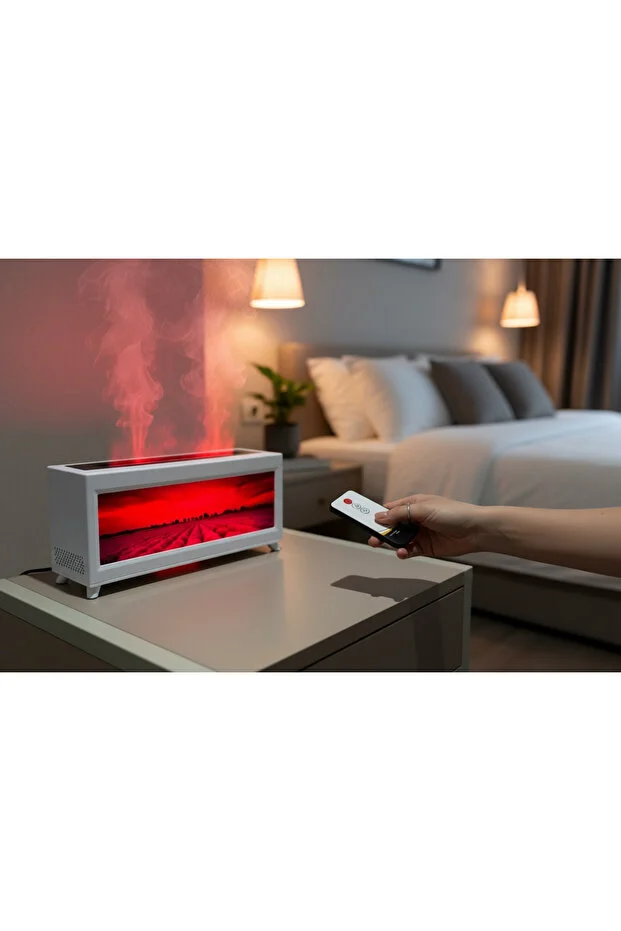 Alev Efektli Dekoratif Manzaralı Hava Nemlendirici (Isıtmasız)